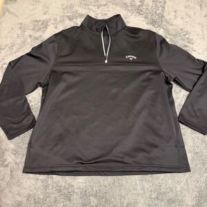 Callaway Mens Golf Pullover 1/4 Zip Long Sleeve Black‎ XL Ribbed